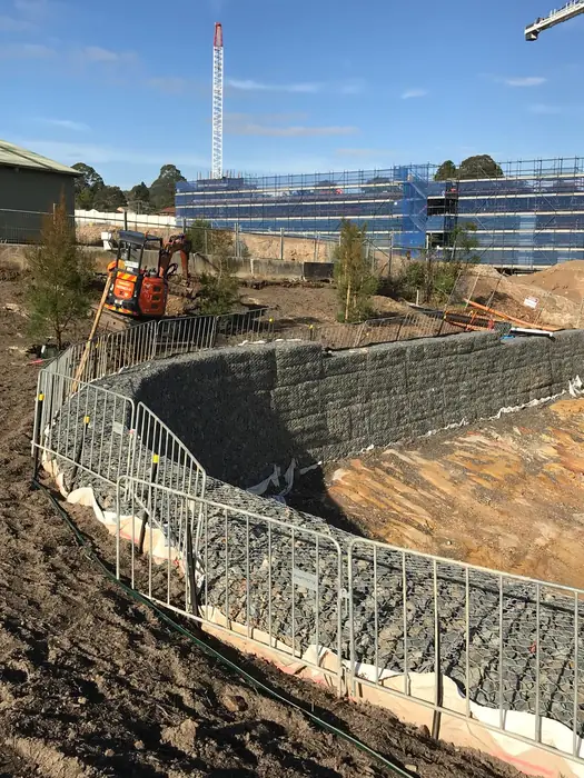 Excavation work in a tight access area