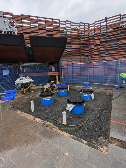 Excavation around existing structures